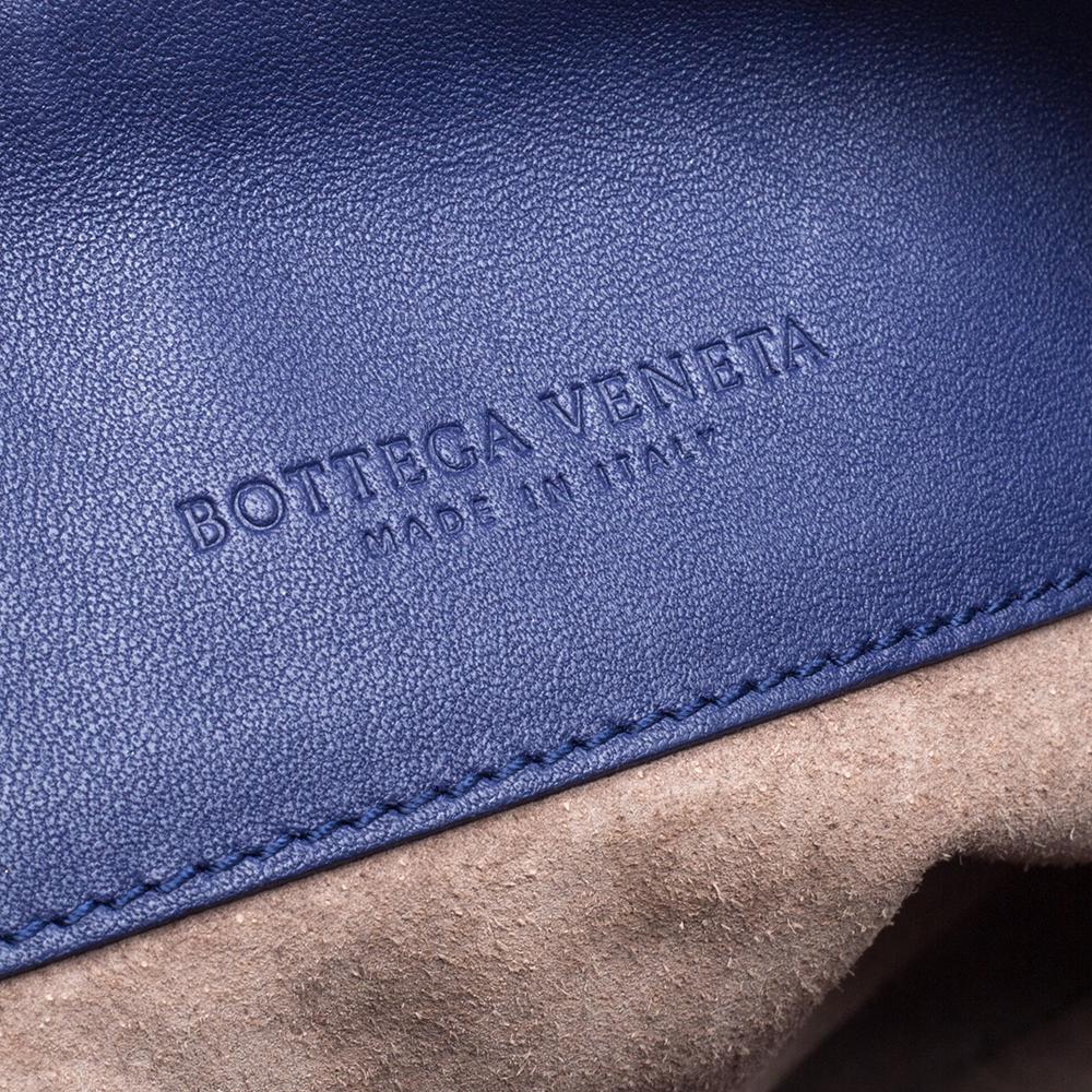 Bottega Veneta Blue Intrecciato Leather Small Olimpia Shoulder Bag 4