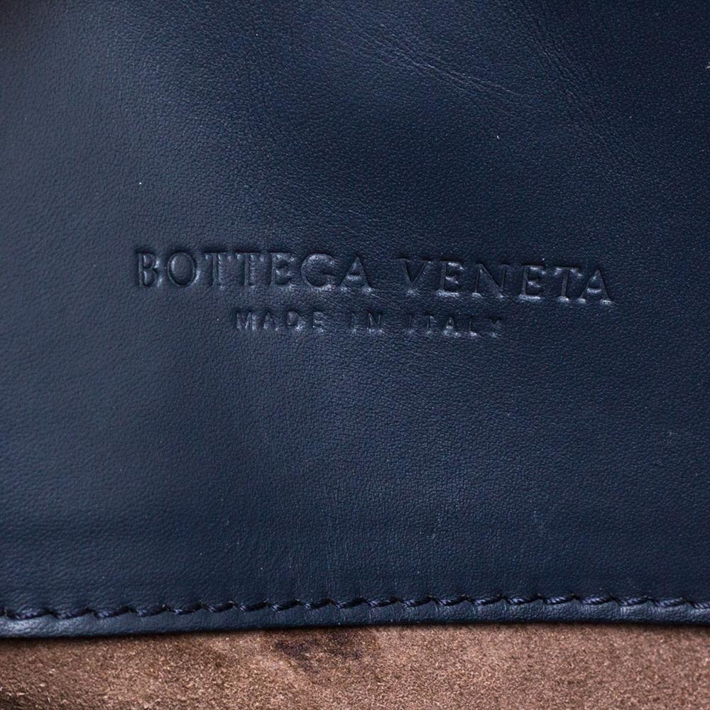 Bottega Veneta Blue Intrecciato Leather Small Roma Tote 3