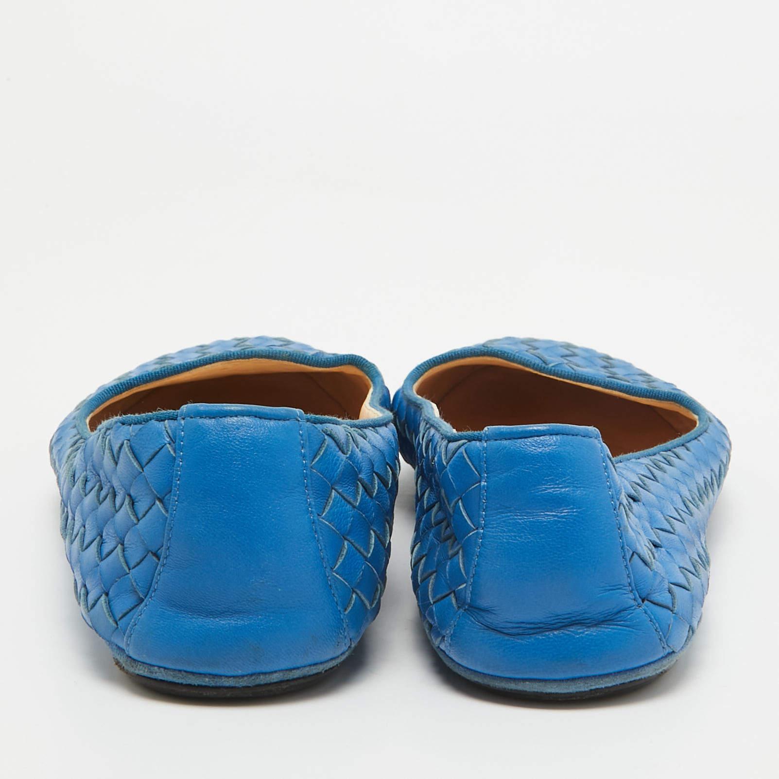 Bottega Veneta Blue Intrecciato Leather Smoking Slippers Size 41 1