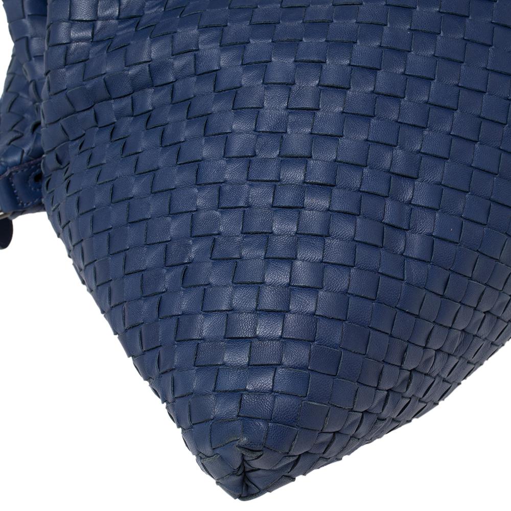 Bottega Veneta Blue Intrecciato Nappa Leather Maxi Convertible Tote 6