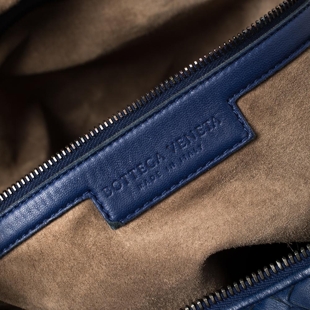 Bottega Veneta Blue Intrecciato Nappa Leather Maxi Convertible Tote 2