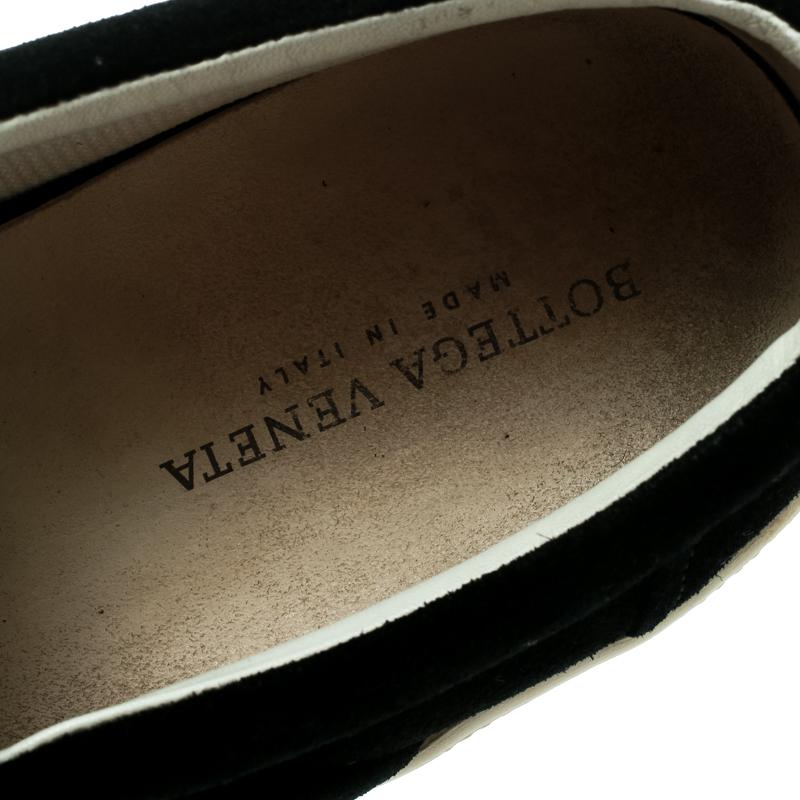 Black Bottega Veneta Blue Intrecciato Suede Slip On Sneakers Size 39.5