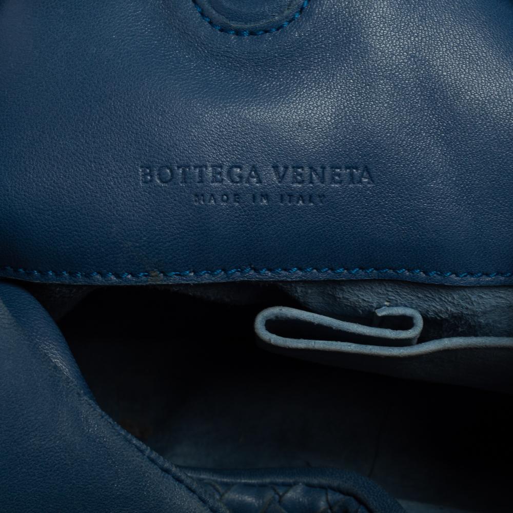 Bottega Veneta Blue Leather Intrecciato Campana Hobo 6