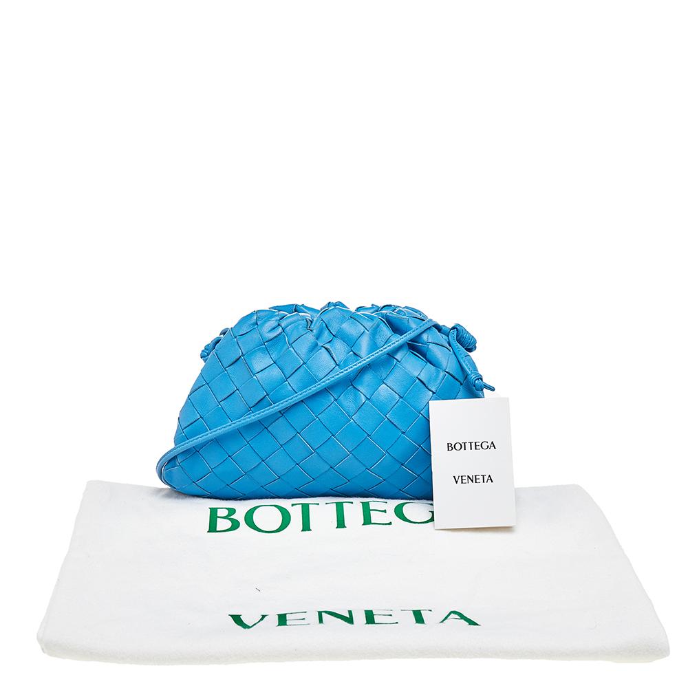 Bottega Veneta Blue Leather Intrecciato The Pouch Mini Shoulder Bag 5