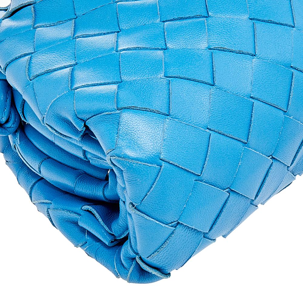 Bottega Veneta Blue Leather Intrecciato The Pouch Mini Shoulder Bag 1