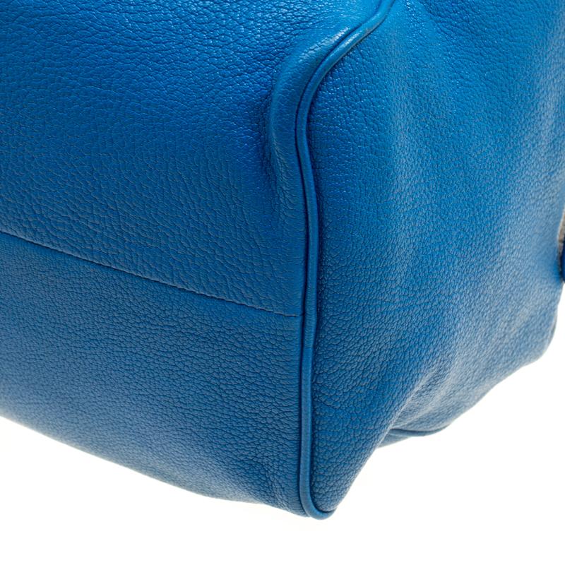Bottega Veneta Blue Leather Madras Heritage Brera Bowler Bag 6