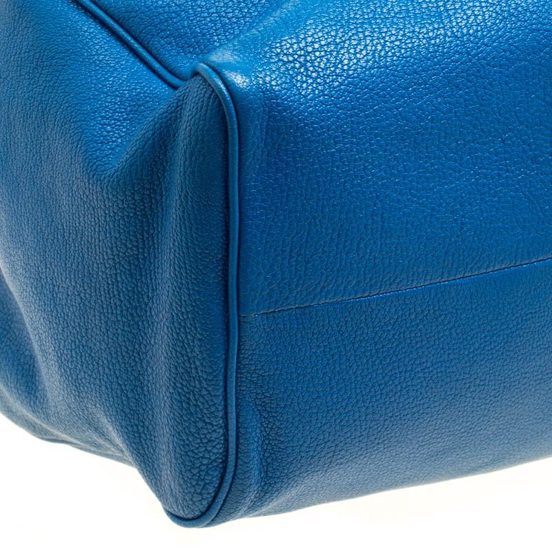 Bottega Veneta Blue Leather Madras Heritage Brera Bowler Bag 7