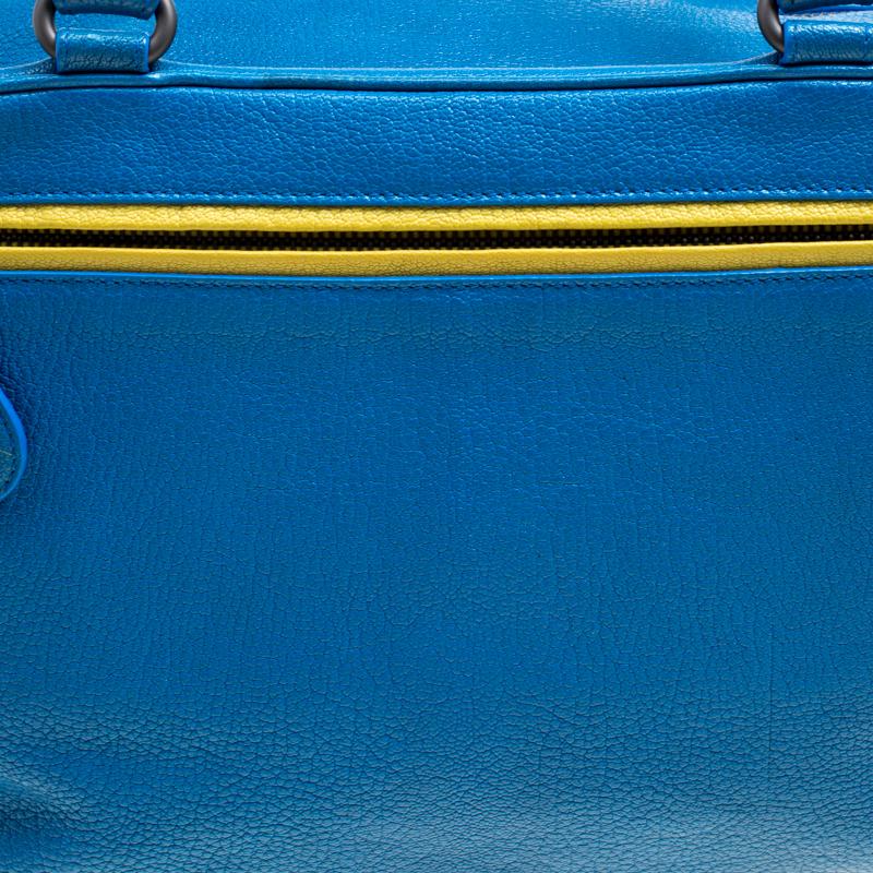 Bottega Veneta Blue Leather Madras Heritage Brera Bowler Bag 1