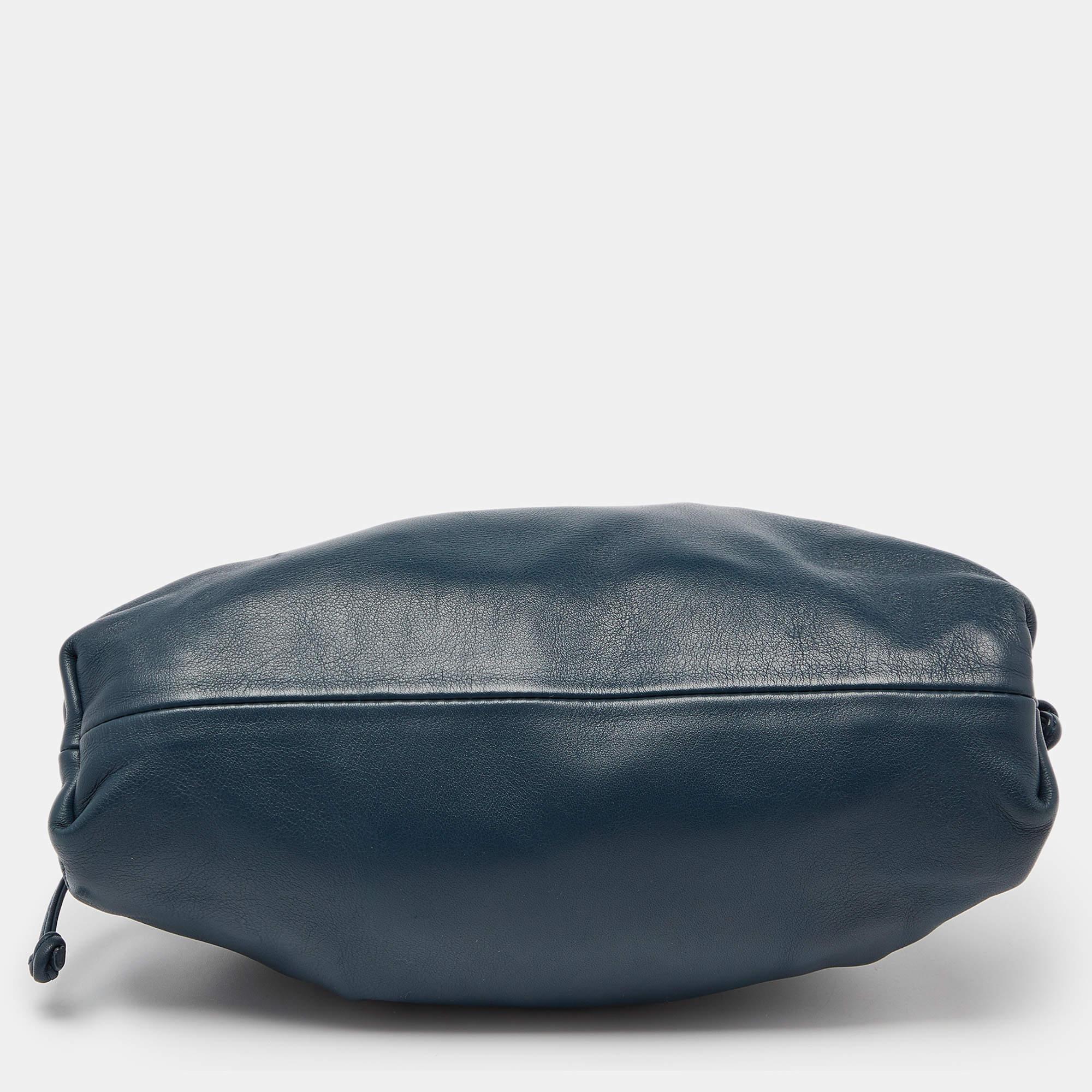 Bottega Veneta Blue Leather Mini The Pouch Bag 1