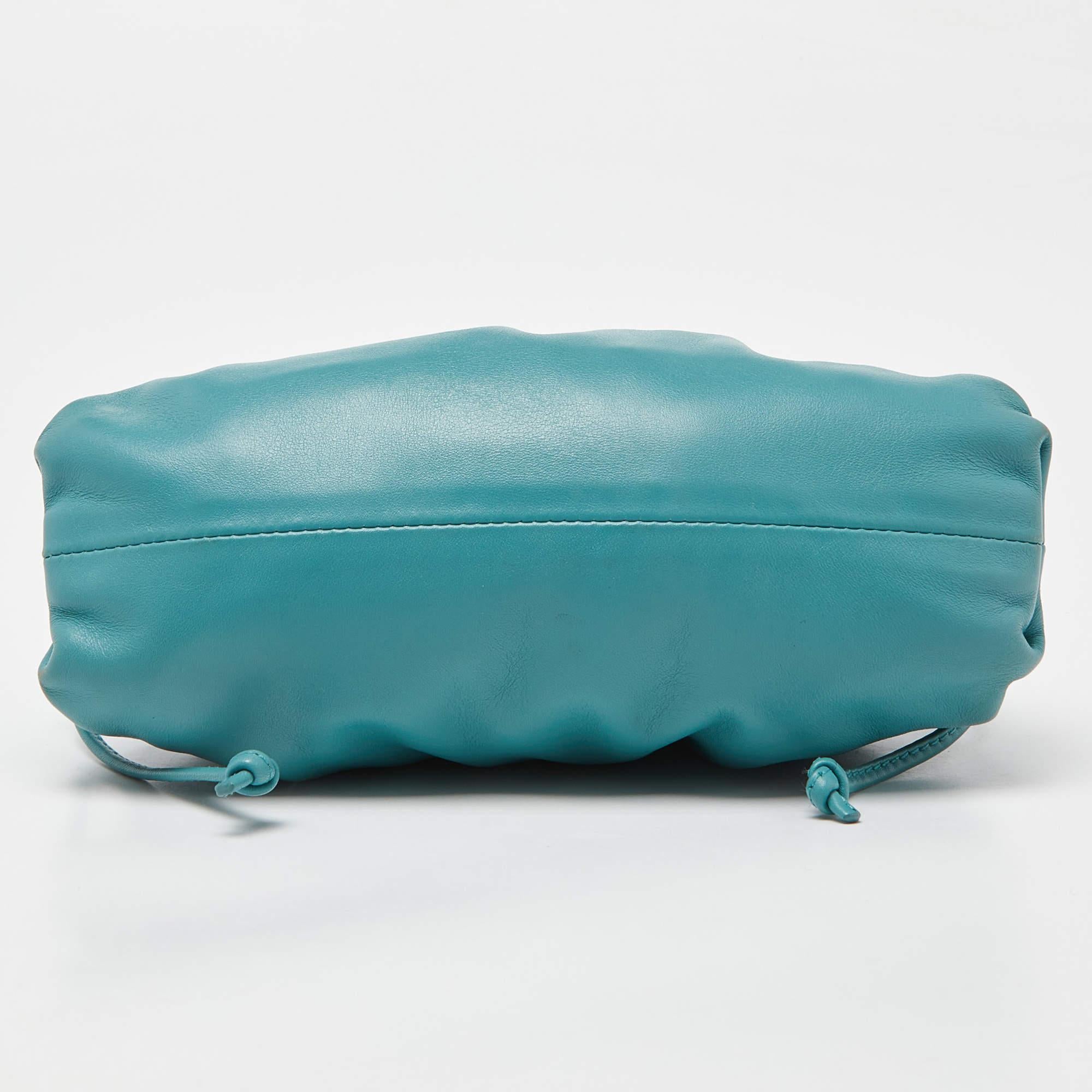 Bottega Veneta Blue Leather Mini The Pouch Bag 2