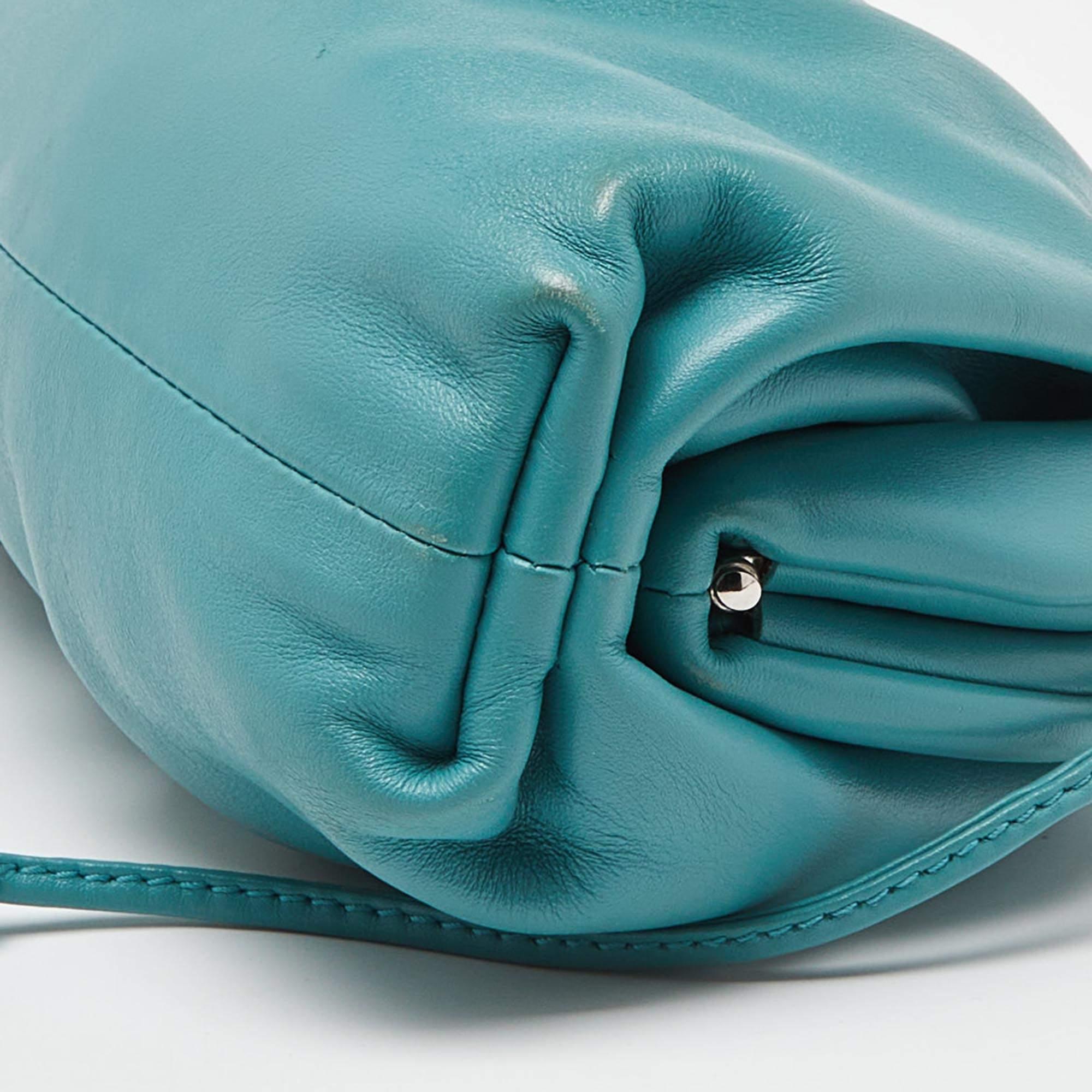 Bottega Veneta Blue Leather Mini The Pouch Bag 5