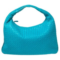 Blaues Leder Veneta Hobo von Bottega Veneta