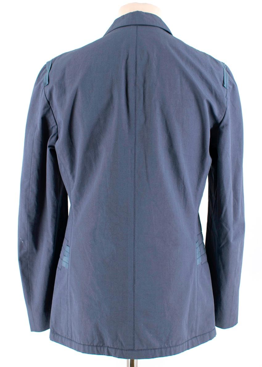 Gray Bottega Veneta Blue Light-Weight Single-Breasted Jacket L 52 For Sale