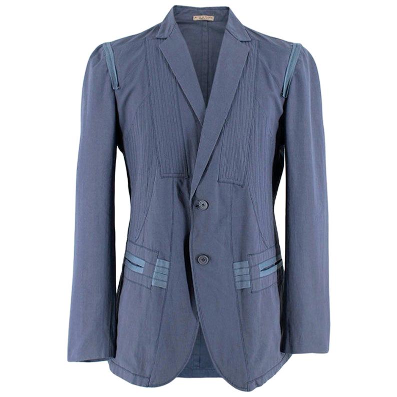 Bottega Veneta Blue Light-Weight Single-Breasted Jacket Size Large 52 For Sale