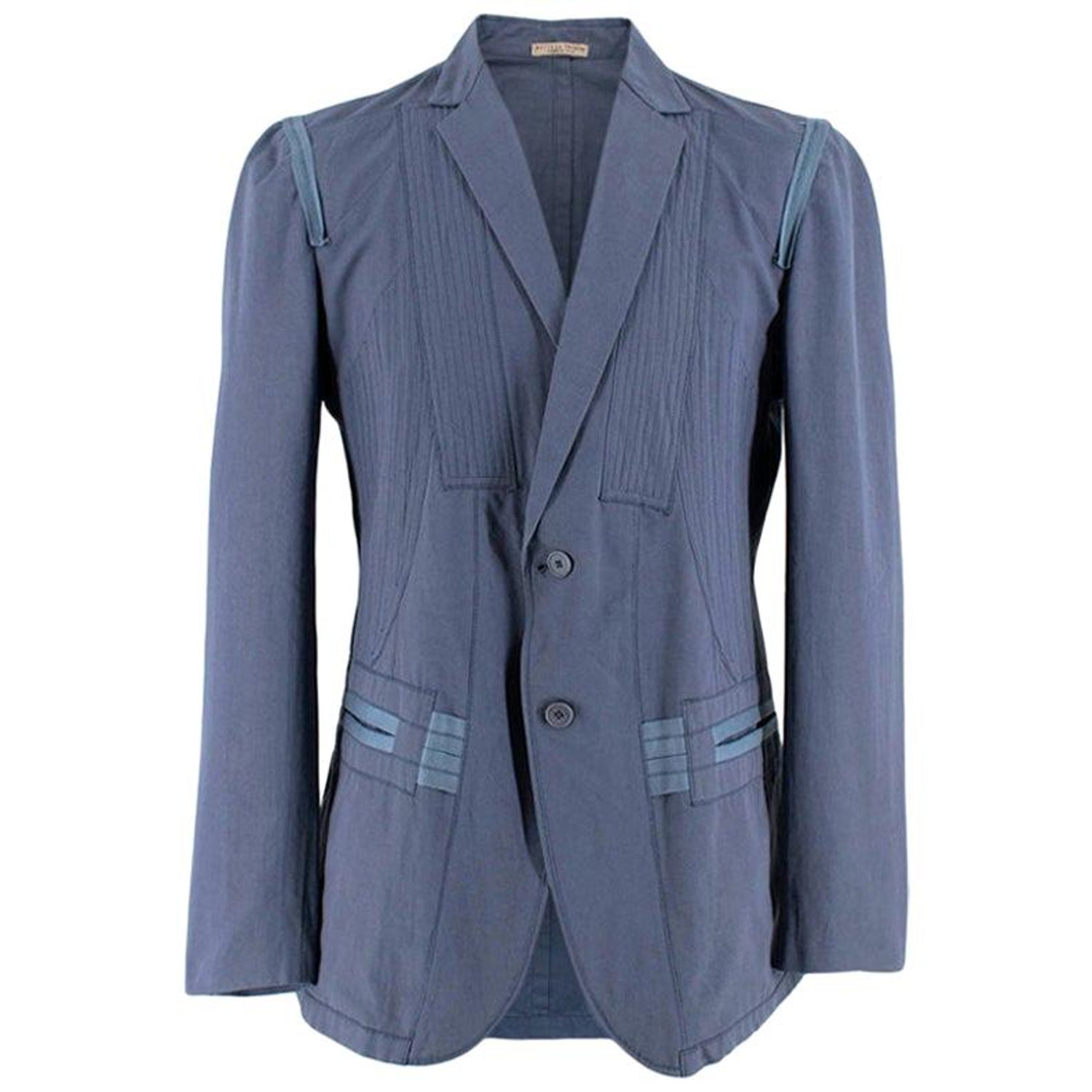 Bottega Veneta Blue Light-Weight Single-Breasted Jacket Size Large 52 For  Sale at 1stDibs