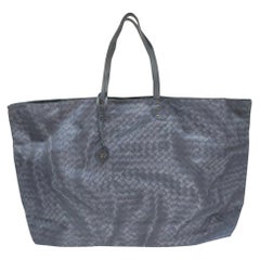 Bottega Veneta Blue Nylon Intrecciolusion Tote Bag 862976
