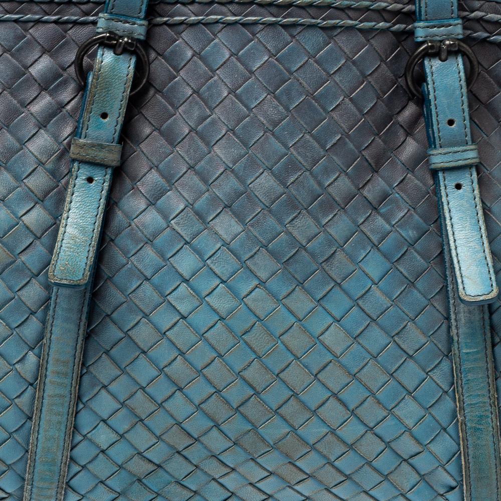 Bottega Veneta Blue Ombre Intreciatto Leather Tote 2
