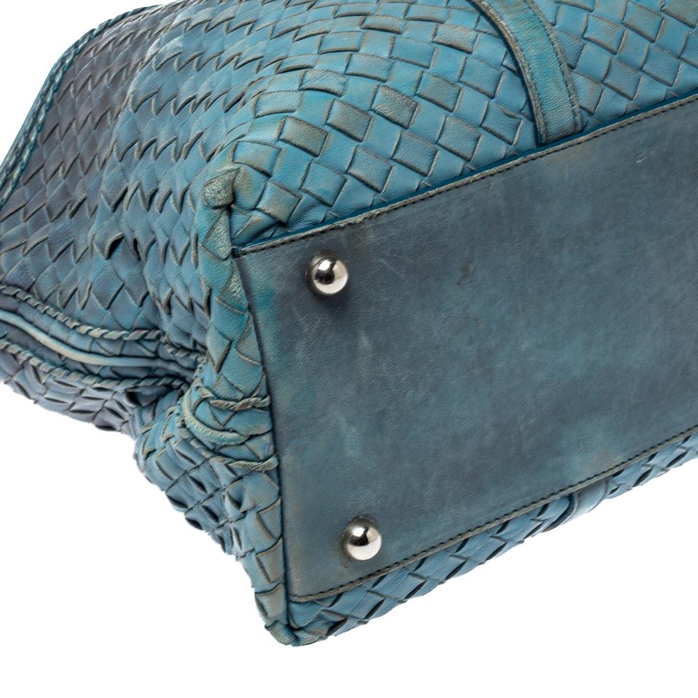 Women's Bottega Veneta Blue Ombre Intreciatto Leather Tote