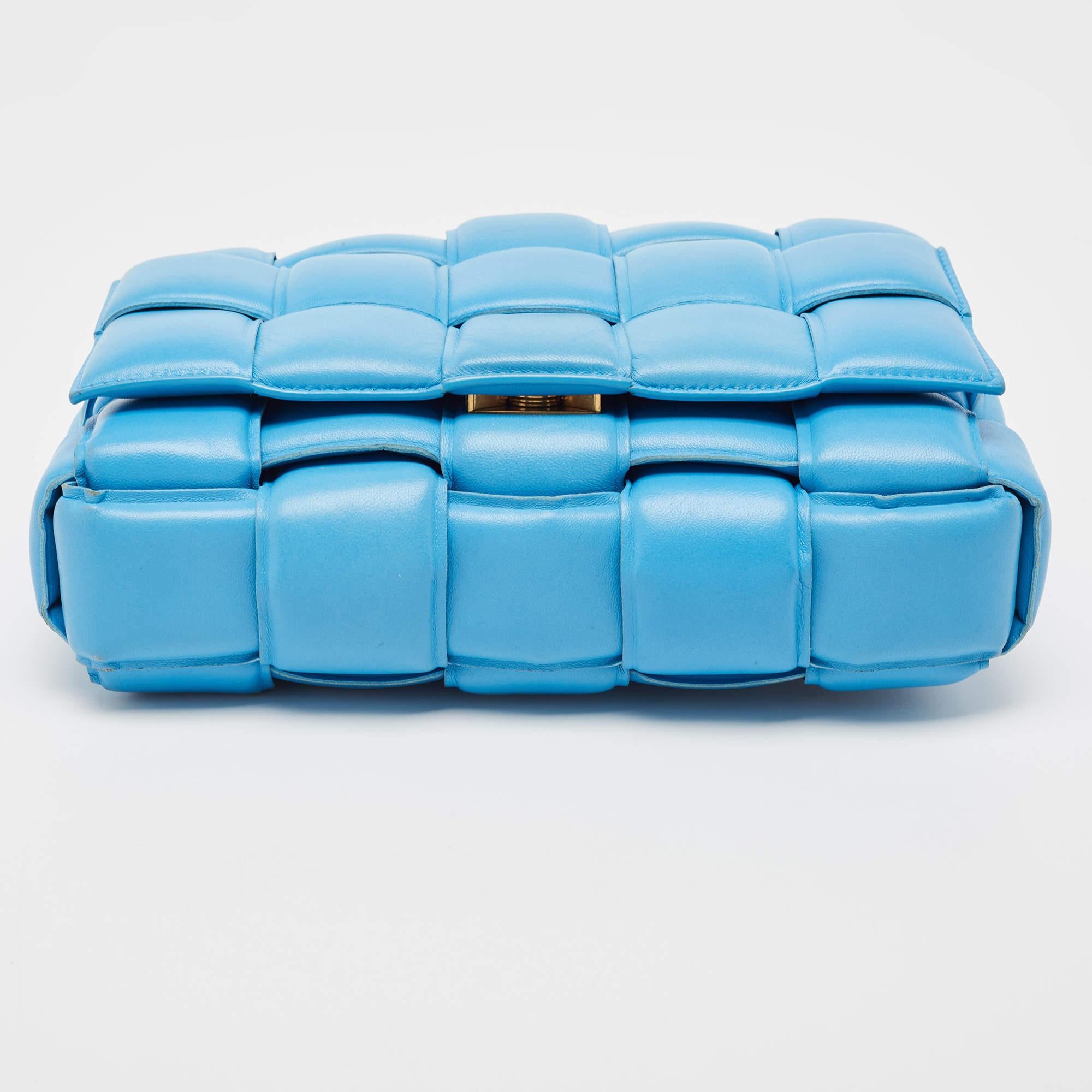 Bottega Veneta Blue Padded Leather Cassette Shoulder Bag 7