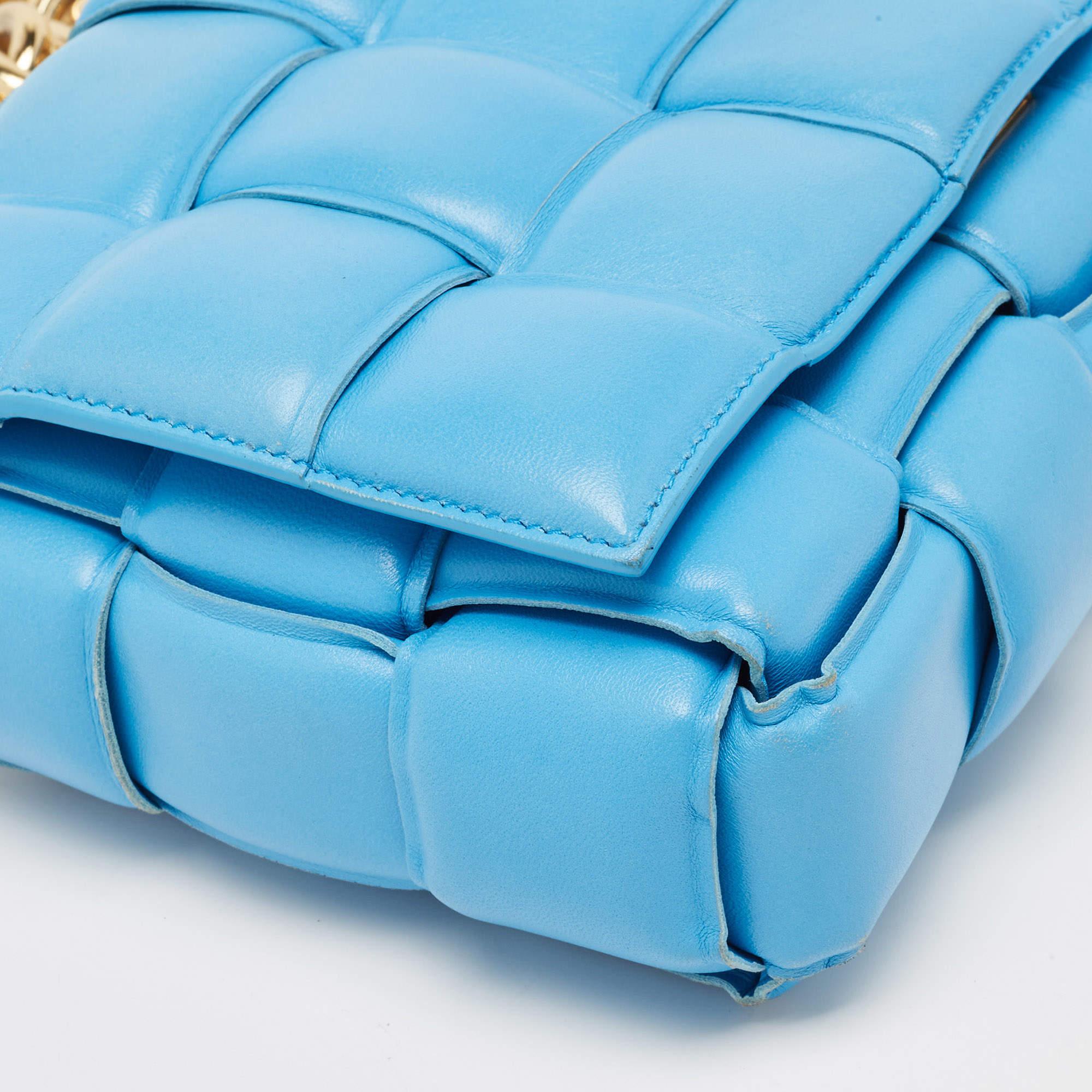 Bottega Veneta Blue Padded Leather Cassette Shoulder Bag 8