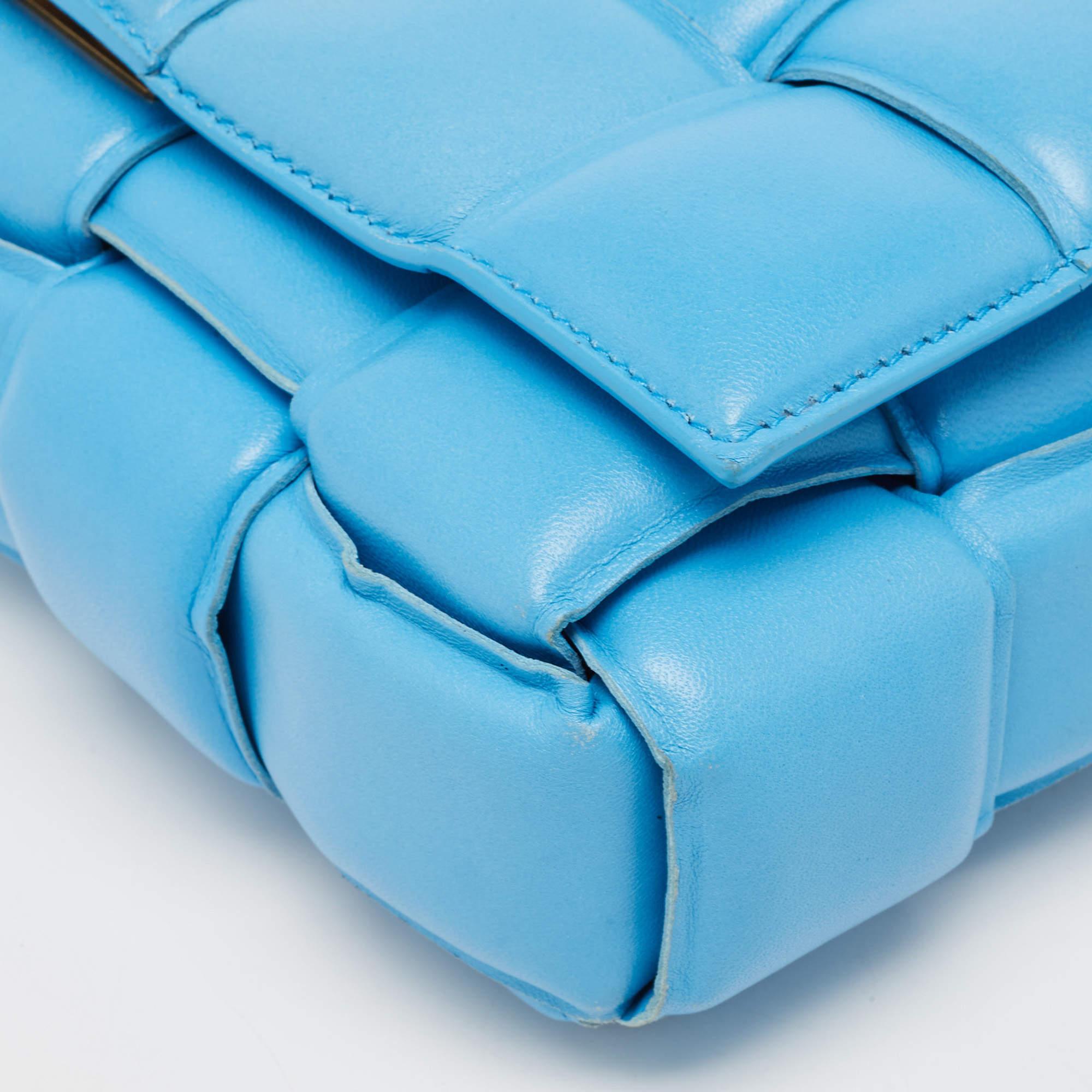Bottega Veneta Blue Padded Leather Cassette Shoulder Bag 9