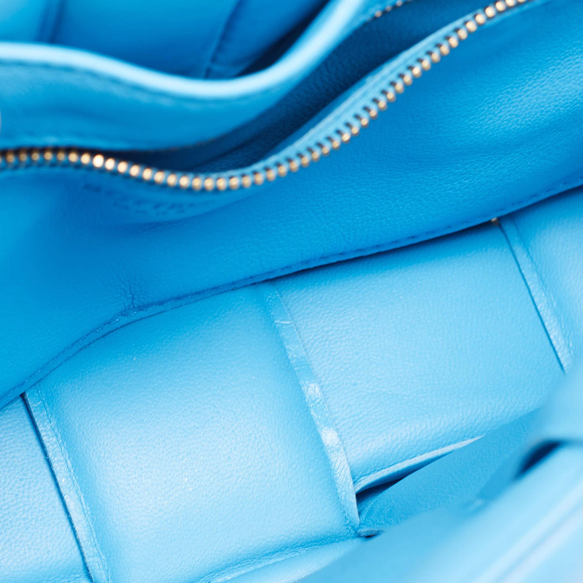 Women's Bottega Veneta Blue Padded Leather Cassette Shoulder Bag