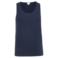 Bottega Veneta Débardeur en tricot côtelé bleu XS