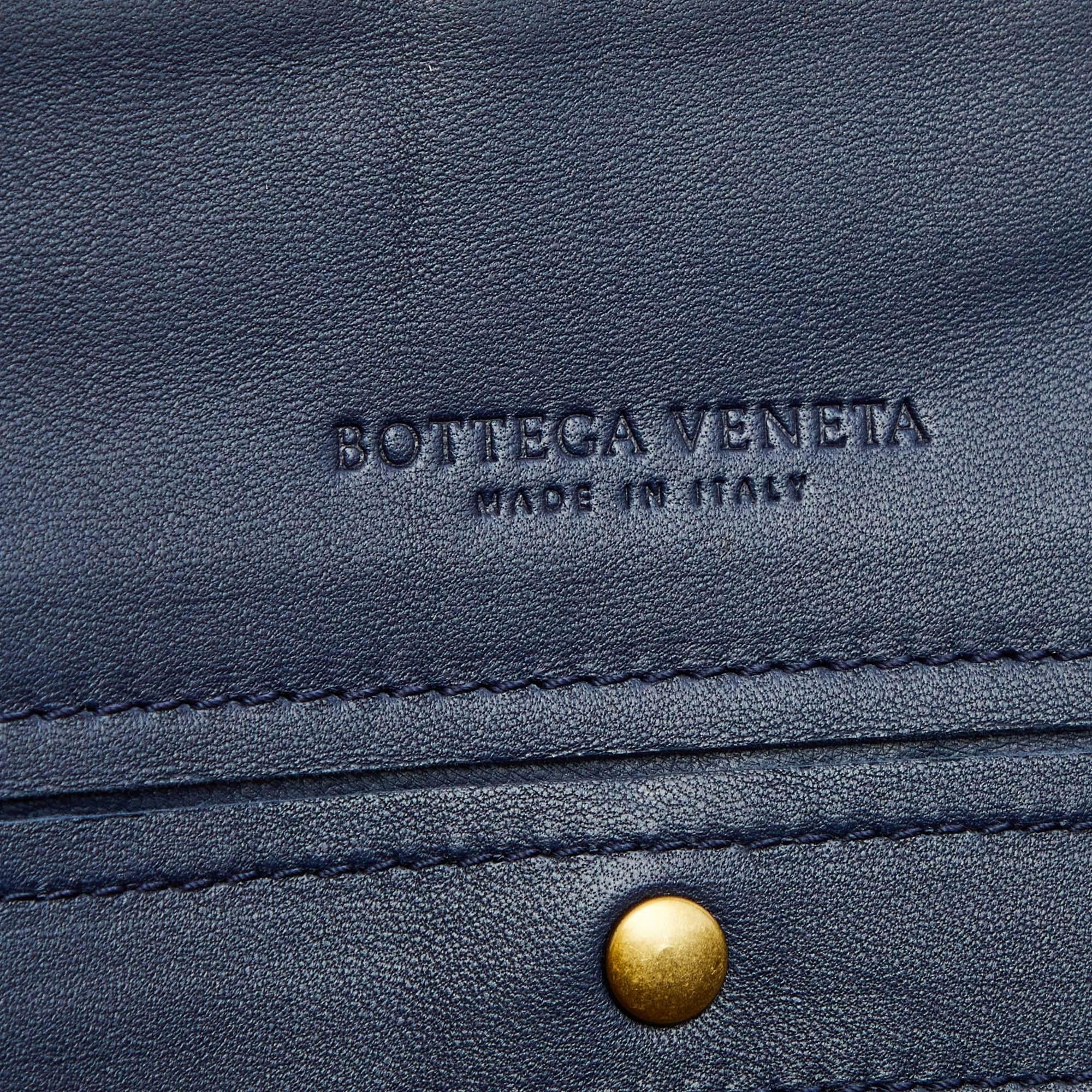 Bottega Veneta Blue/Tan Intrecciato Leather Shopper Tote 2