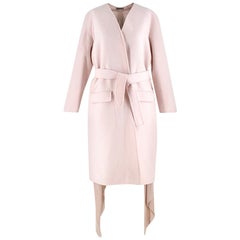Bottega Veneta Blush Pink Cashmere Tie Waist Coat - Size US 0 - 2