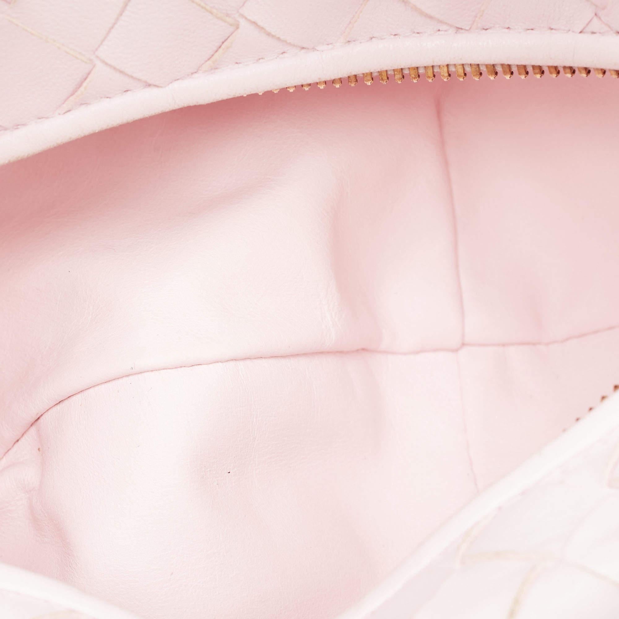 Bottega Veneta Blush Pink Intrecciato Leather Mini Jodie Hobo 9