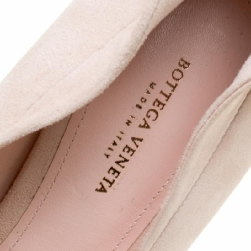 Bottega Veneta escarpins à plateforme en daim rose poudré taille 37,5 en vente 2