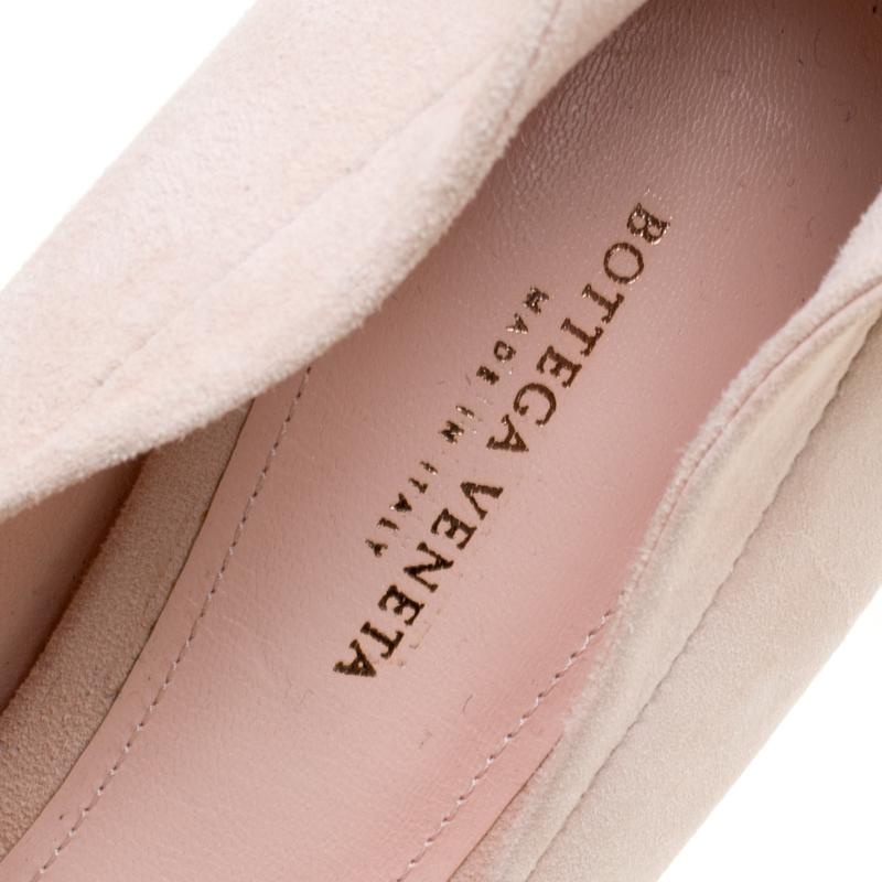 Bottega Veneta Blush Pink Suede Platform Pumps Size 37.5 2