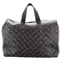 Bottega Veneta Boston Bag Printed Intrecciato Nappa Large