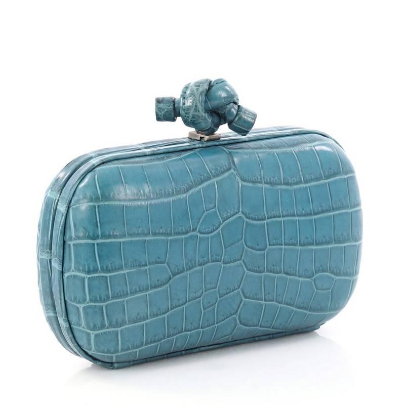 bottega veneta crocodile knot clutch