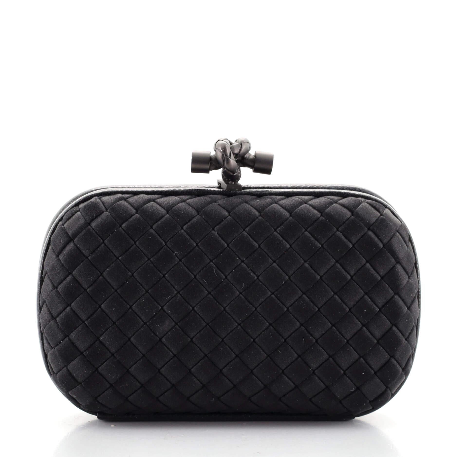 bottega veneta satin knot clutch