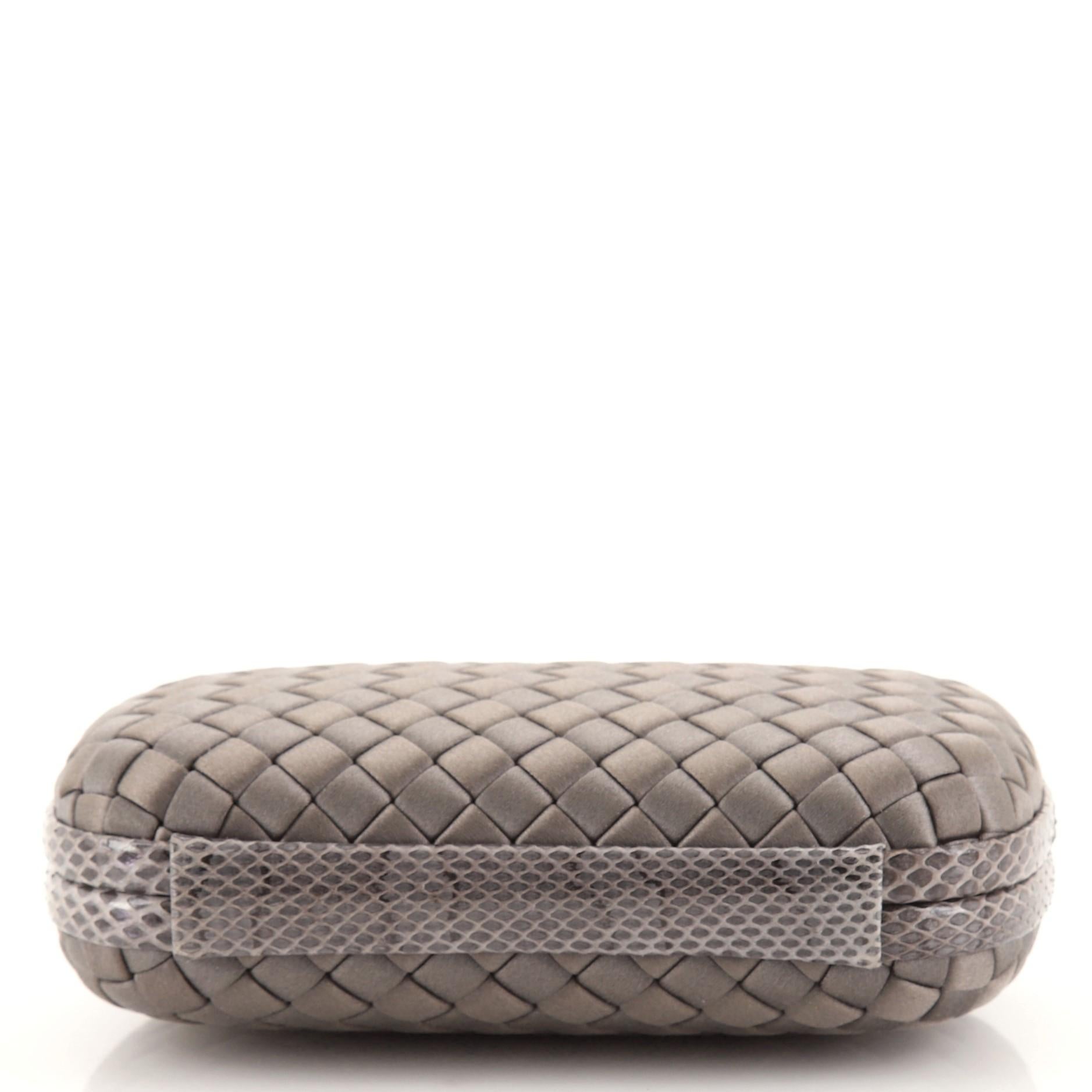 silver bottega clutch