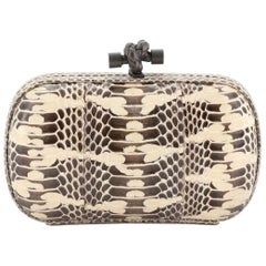 Bottega Veneta The Knot clutch in satin and python leather – Fancy Lux