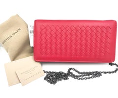 Bottega Veneta Brand New China Intercciato Wallet on Chain Crossbody Bag
