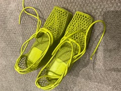 Bottega Veneta Brand New Green Rubber Sole Sandal with Box