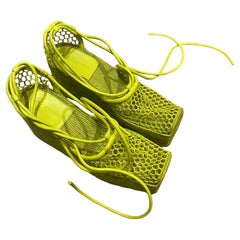 Bottega Veneta Brand New Green Rubber Sole Sandal with Box