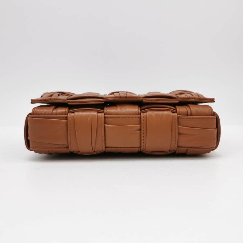 Bottega Veneta Brick Cassette Small Tan Brown Leather Crossbody Bag For Sale 1