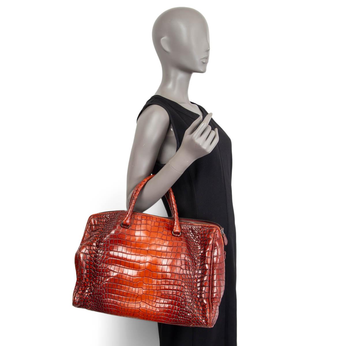 BOTTEGA VENETA brick red COCCO GLACE FLANNEL Bag For Sale 4