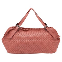 Bottega Veneta Brick Red Intrecciato Leather Satchel