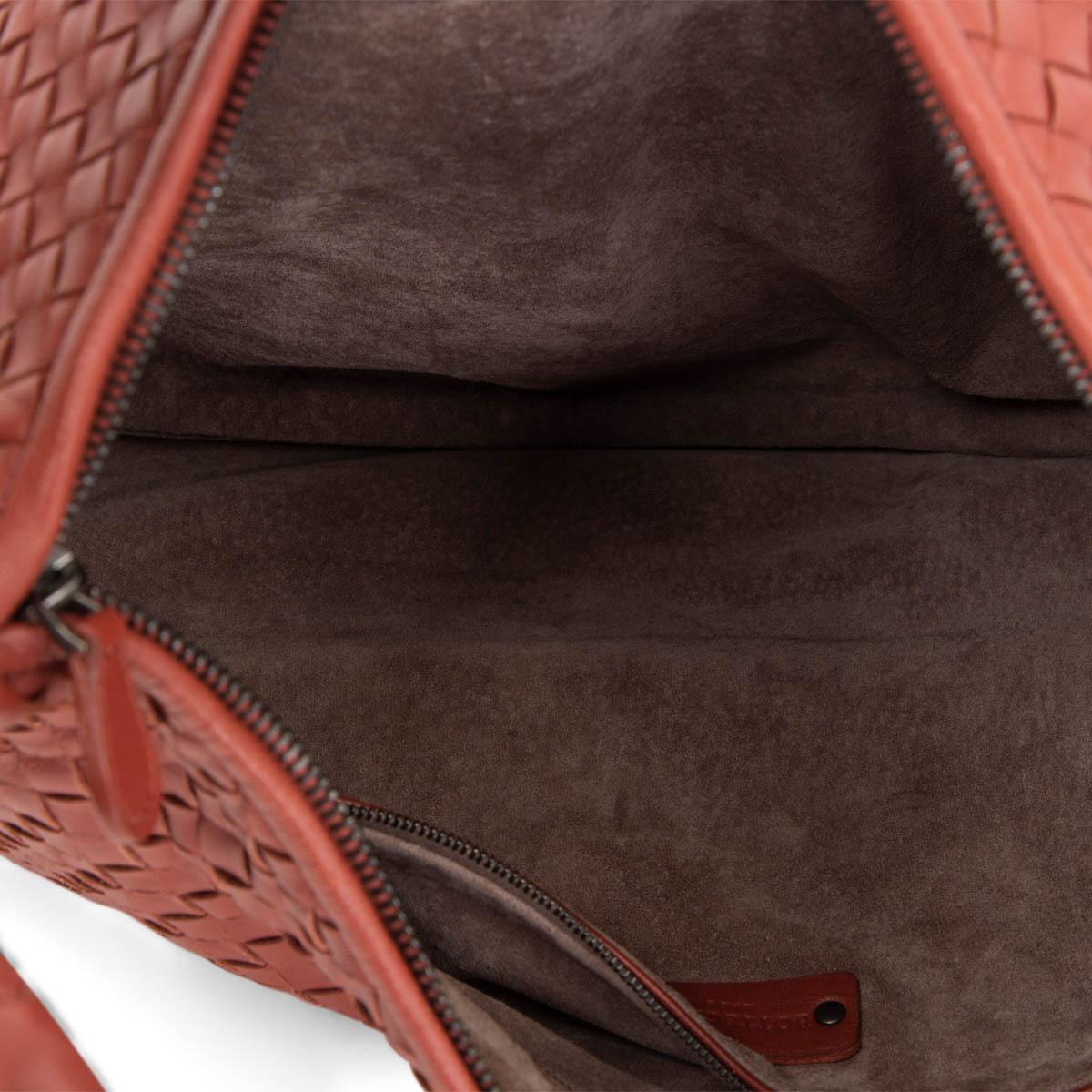 Women's BOTTEGA VENETA brick red leather INTRECCIATO VENETA LARGE Shoulder Bag