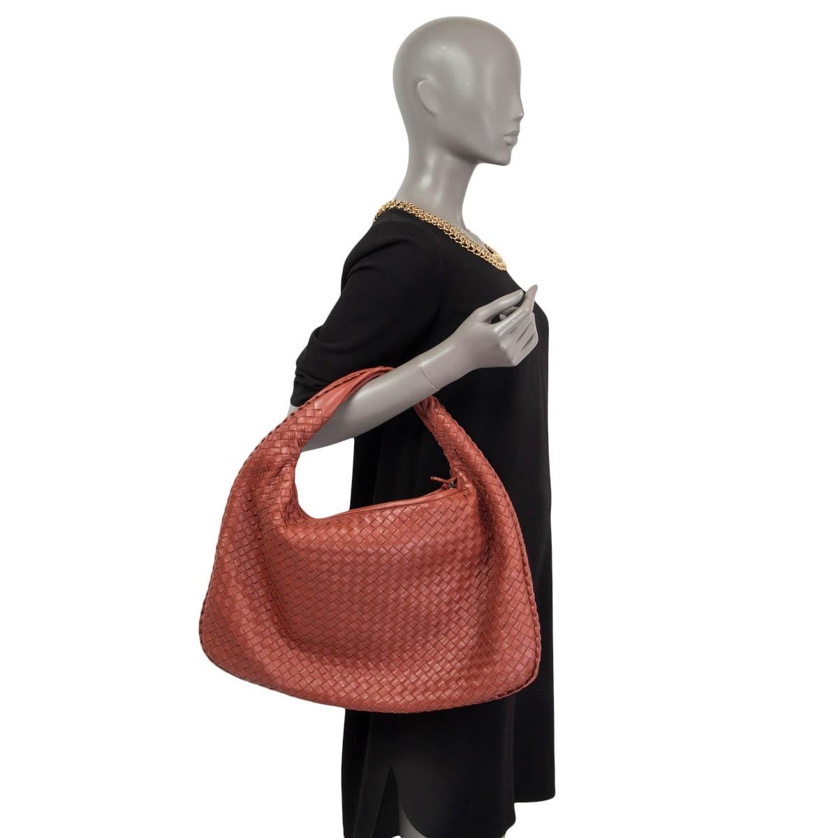 BOTTEGA VENETA brick red leather INTRECCIATO VENETA LARGE Shoulder Bag 4