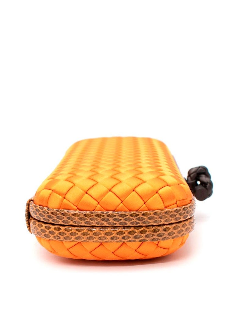 Bottega Veneta Knot Clutch Silk / Python Orange