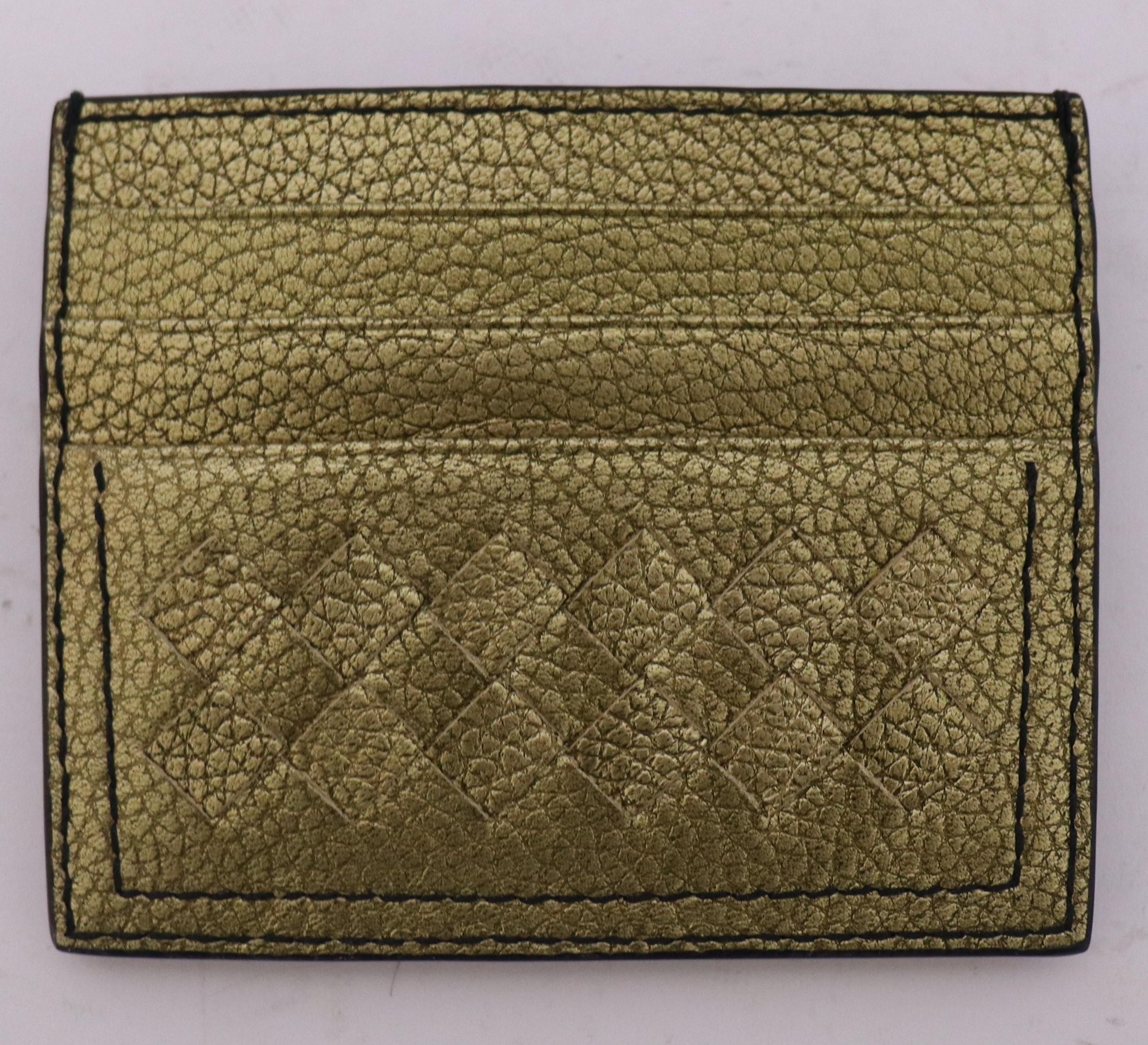 Bottega Veneta Bronze Intrecciato Leather Card Holder 6