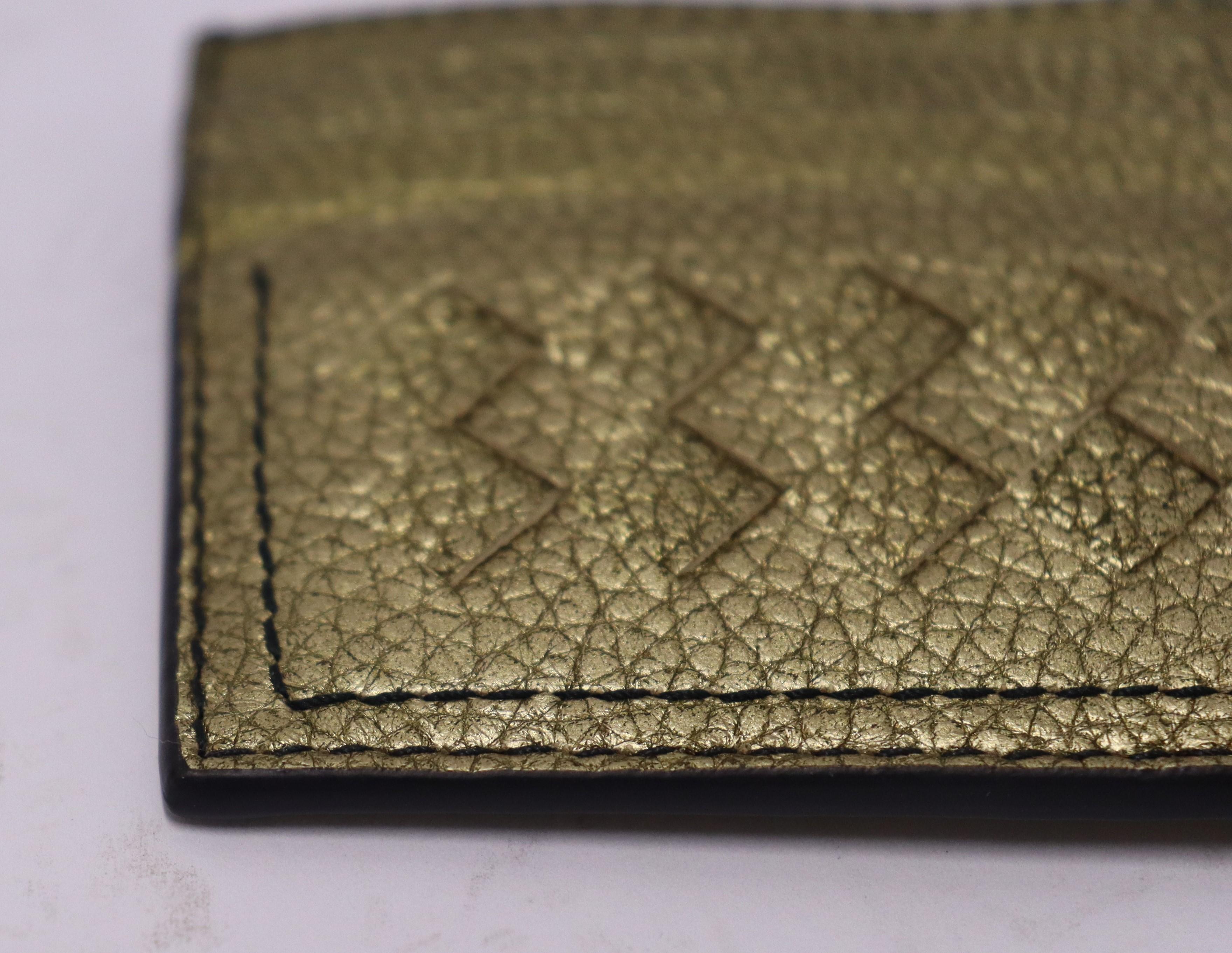 Bottega Veneta Bronze Intrecciato Leather Card Holder 3