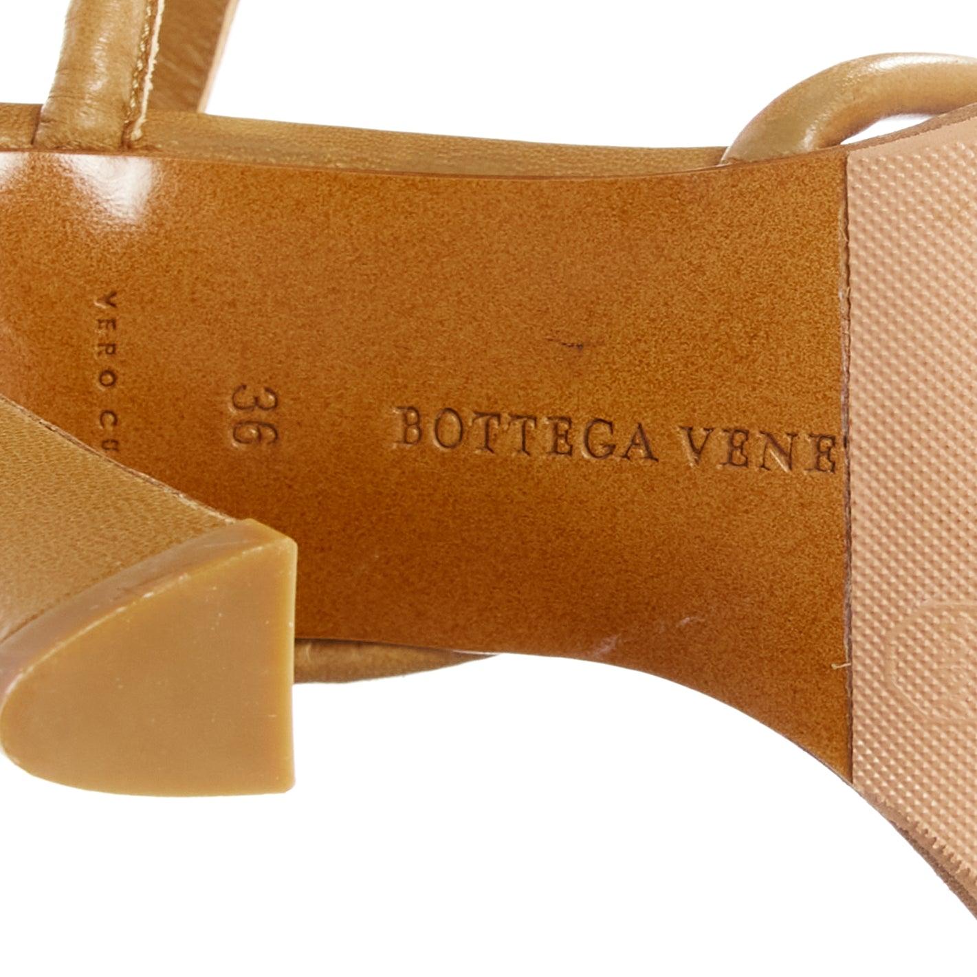BOTTEGA VENETA brown cord pipe open toe chunky heel strappy sandal EU36 For Sale 6