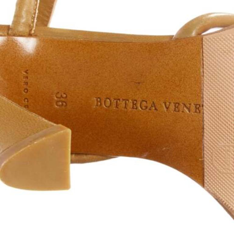 BOTTEGA VENETA Brown cord pipe open toe chunky heel strappy sandal EU36 en vente 5